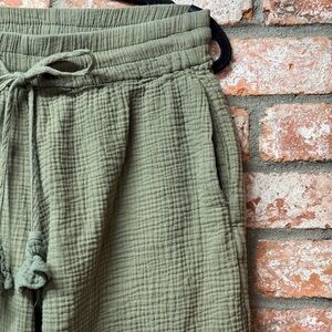 Olive Green Gauze Lounge Pants